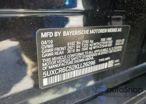 2019 BMW X5 xDrive40I z USA, uszkodzony, nr VIN 5UXCR6C52KLL26296